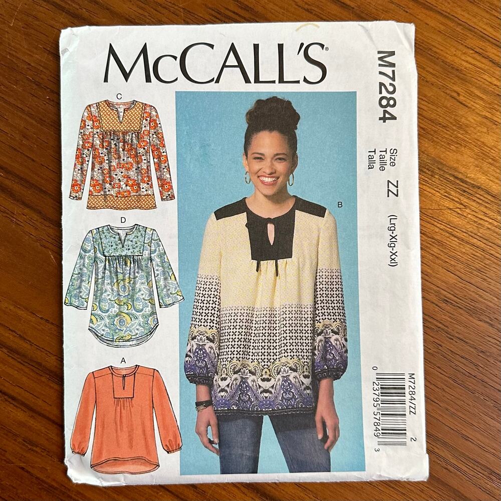 UNCUT McCall's Pattern 7284 Top Size Lrg-Xxl)